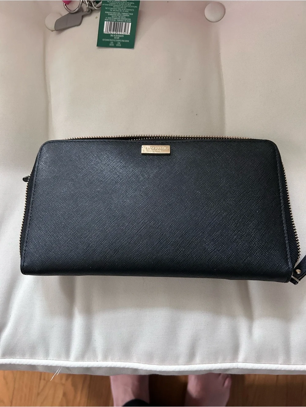 Kate Spade Talla Travel Wallet/clutch in Black Saffiano Leather